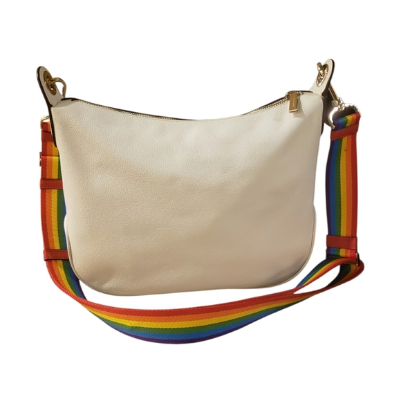 NWOT! Kate Spade White Leather Rainbow Lettered Purse w/ 2 Straps & Dusty - Picture 10 of 16